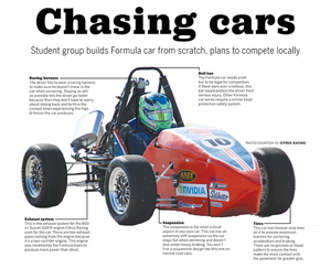 Citrus Racing, SU's formula racing club, will unveil its second car design — Citrus Racing Model 2. Thirty students worked on the design every week over the past year.