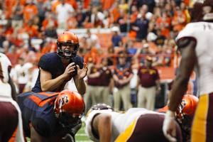 Eric Dungey, pictured here against CMU in 2015, will look to lead SU's bounce-back attempt this Saturday at the Carrier Dome. 
